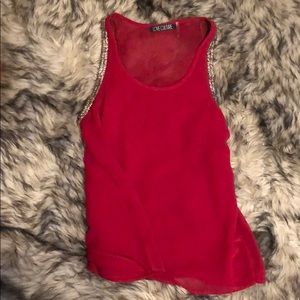 Love culture red metallic tank!